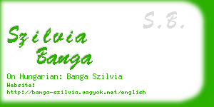 szilvia banga business card